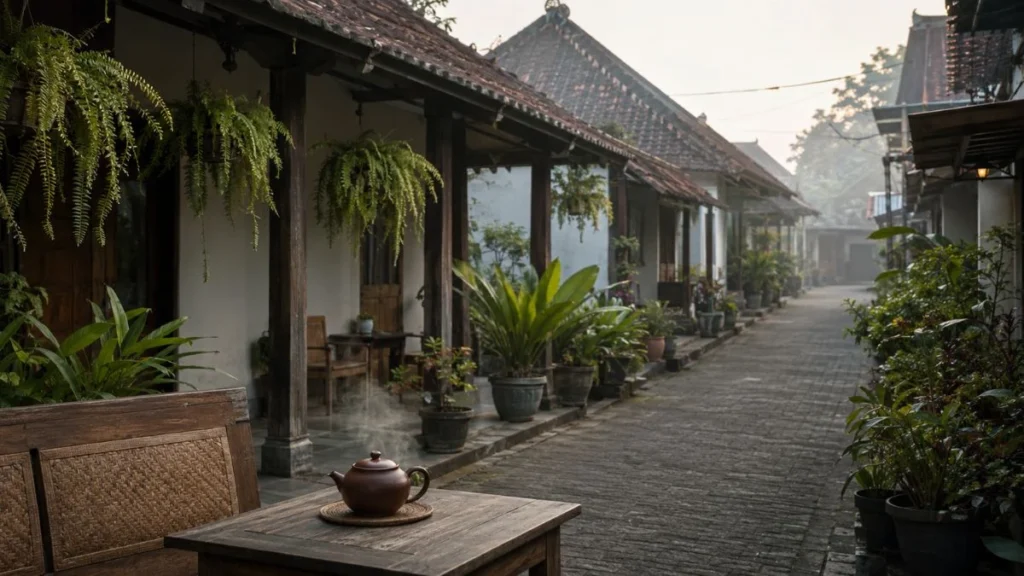 Quiet guesthouse alley illustrating where to stay in Yogyakarta neighborhoods